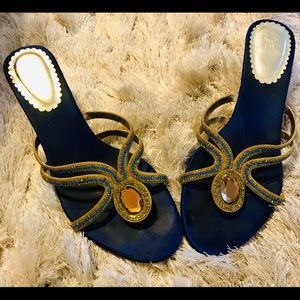Peacock Inspired Ash Amaira Couture Fancy Sandals